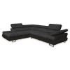 Ecksofa - anthrazit-schwarz - mit Funktion - Ottomane links