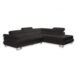 Ecksofa - grau - mit Funktion - Ottomane rechts