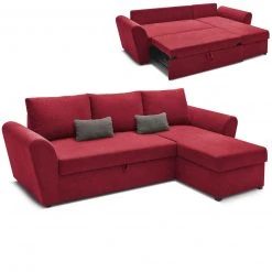 Ecksofa - rot - Liegefunktion