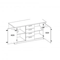 Sideboard - Artisan Eiche - 4 Schubkästen -Wohnzimmer Verkäufe 1016016600 03 1600Wx1600H