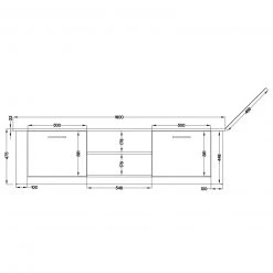 Lowboard - Artisan Eiche - 180 cm breit -Wohnzimmer Verkäufe 1016016800 04 1600Wx1600H