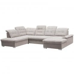 Wohnlandschaft - hellgrau - Velours - Recamiere links -Wohnzimmer Verkäufe 1016017600 09 1600Wx1600H