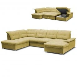 Wohnlandschaft - moos - Velours - Recamiere links