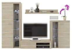 4-teilige Wohnwand - Sonoma Eiche - 270 cm