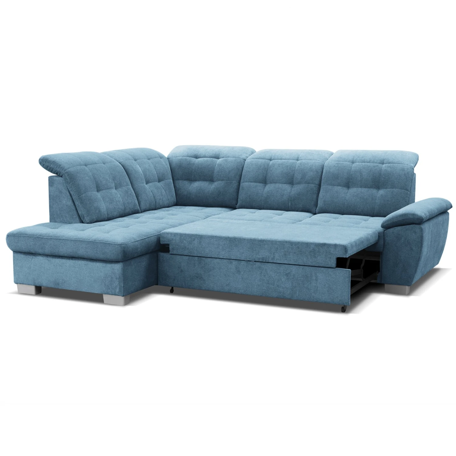Ecksofa - denim - Staukasten - Ottomane links 2 Ecksofa - denim - Staukasten - Ottomane links – Bild 2
