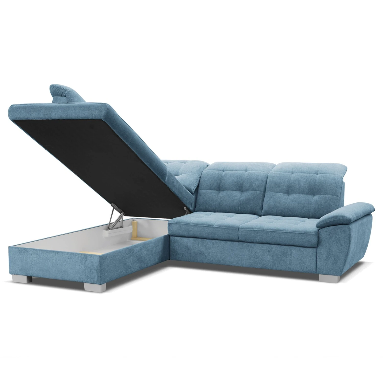 Ecksofa - denim - Staukasten - Ottomane links 3 Ecksofa - denim - Staukasten - Ottomane links – Bild 3