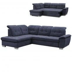 Ecksofa - marine - Staukasten - Ottomane links