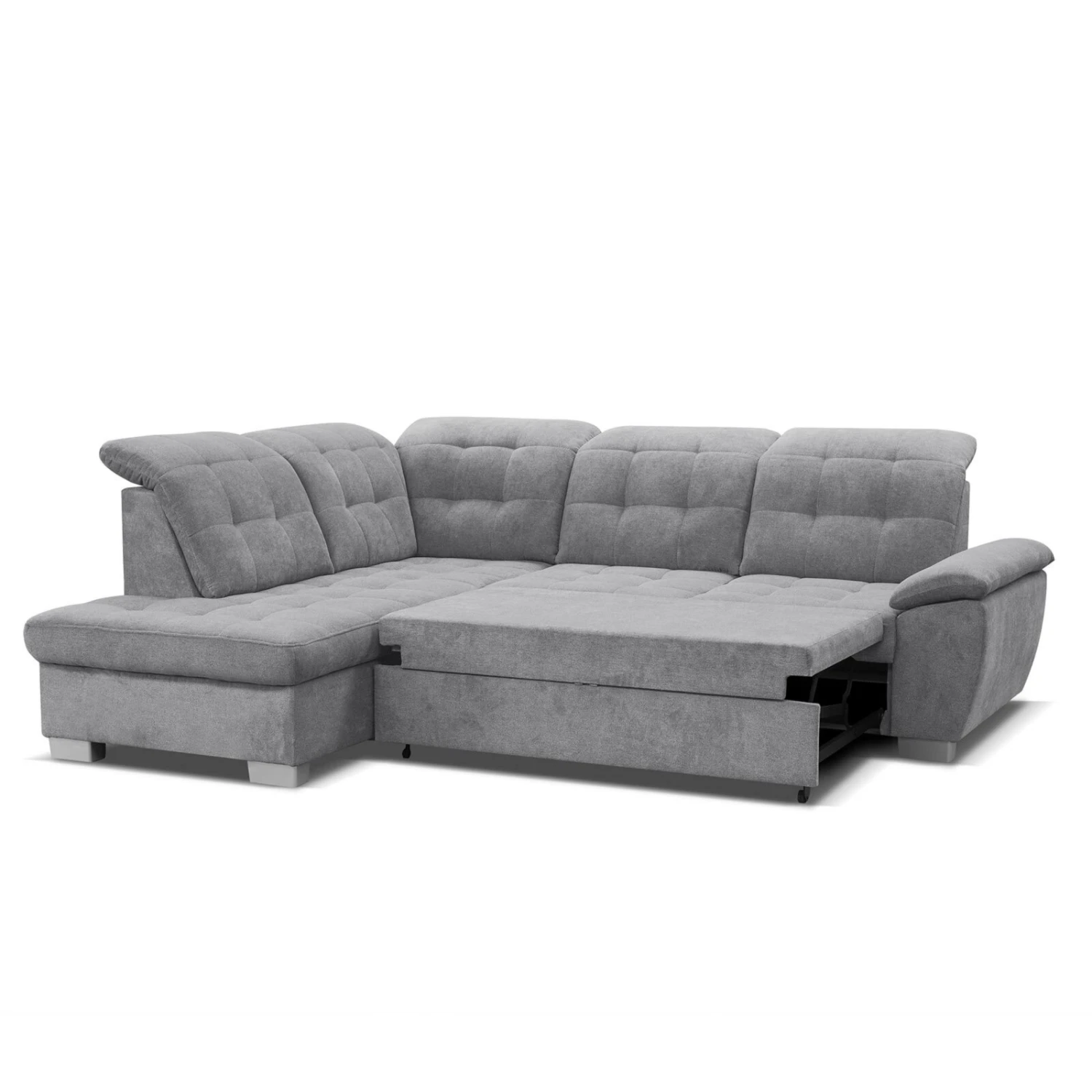 Ecksofa - grau - Staukasten - Ottomane links 2 Ecksofa - grau - Staukasten - Ottomane links – Bild 2