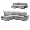 Ecksofa - silber - Staukasten - Ottomane links