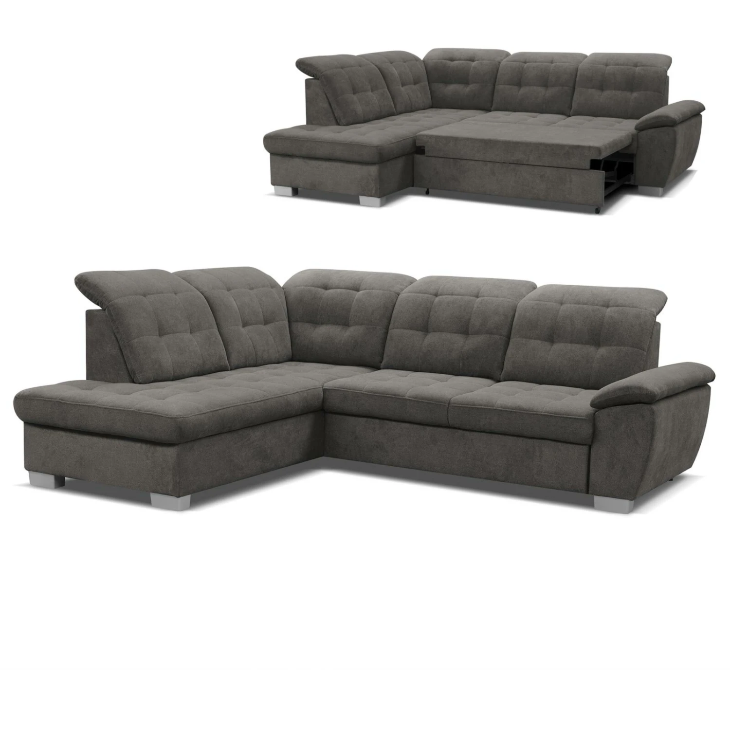 Ecksofa - stone - Staukasten - Ottomane links 1 Ecksofa - stone - Staukasten - Ottomane links
