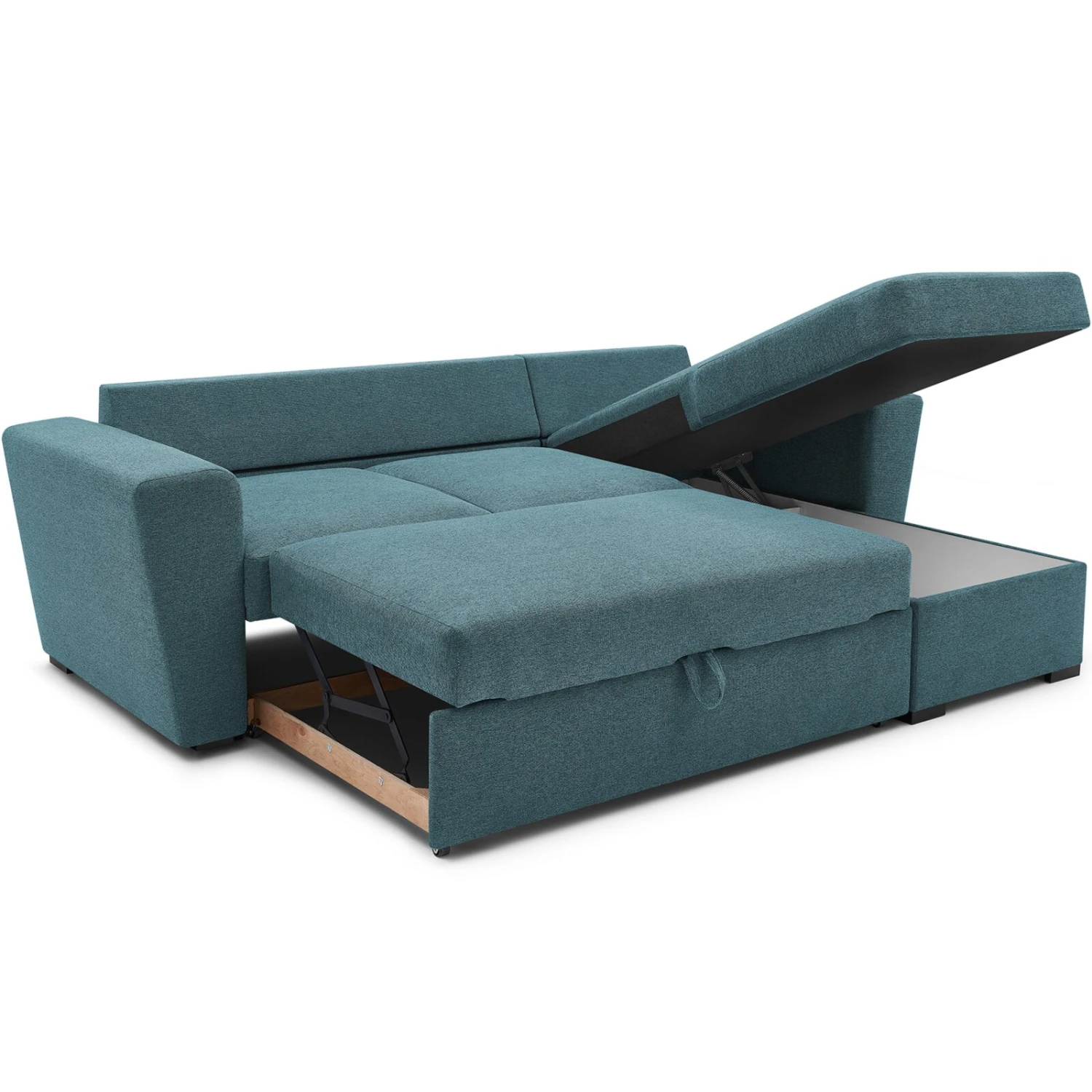 Ecksofa - türkis - Staukasten - Liegefunktion 4 Ecksofa - türkis - Staukasten - Liegefunktion – Bild 4