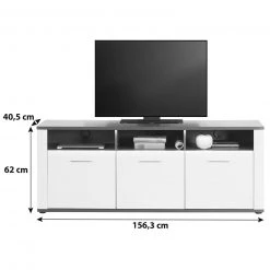 Luca Bessoni TV-Lowboard ALASSIO - weiß Hochglanz - Matera dunkel - 156 cm -Wohnzimmer Verkäufe 1016018600 03 1600Wx1600H