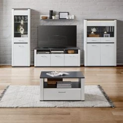 Luca Bessoni TV-Lowboard ALASSIO - weiß Hochglanz - Matera dunkel - 156 cm -Wohnzimmer Verkäufe 1016018600 13 1600Wx1600H