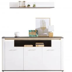 Luca Bessoni Wandboard ALASSIO - weiß Hochglanz - Matera dunkel - 120 cm -Wohnzimmer Verkäufe 1016018700 06 1600Wx1600H