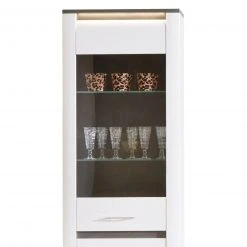 Luca Bessoni Standvitrine ALASSIO - weiß Hochglanz - Matera dunkel - 62 cm -Wohnzimmer Verkäufe 1016018800 04 1600Wx1600H