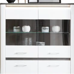 Luca Bessoni Highboardvitrine ALASSIO - weiß Hochglanz - Matera dunkel - 109 cm 9 Luca Bessoni Highboardvitrine ALASSIO - weiß Hochglanz - Matera dunkel - 109 cm -Wohnzimmer Verkäufe 1016018900 03 1600Wx1600H