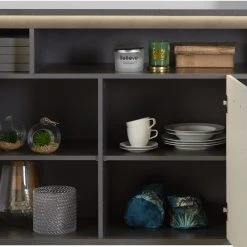 Luca Bessoni Sideboard ALASSIO - weiß-Hochglanz - Matera dunkel - 156 cm -Wohnzimmer Verkäufe 1016019000 04 1600Wx1600H