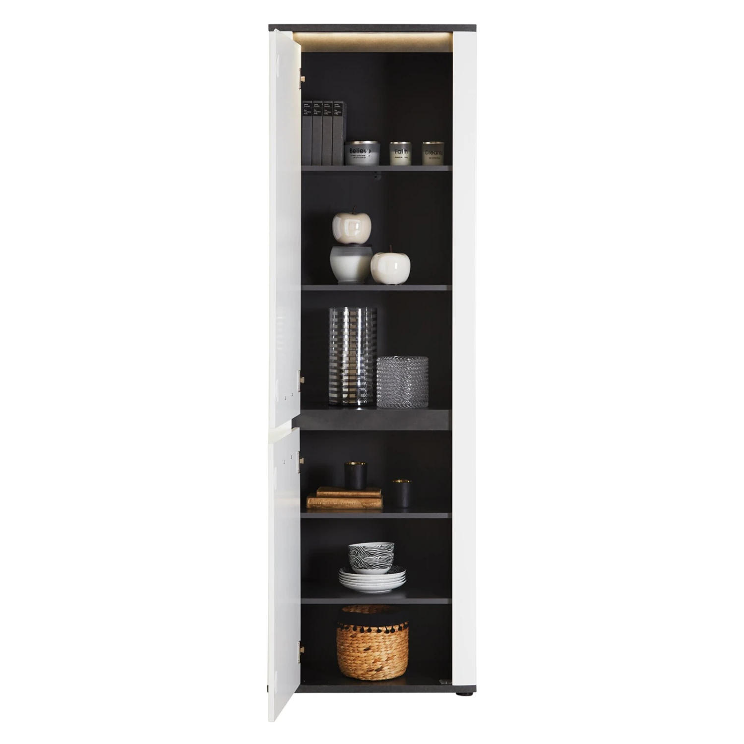 Luca Bessoni Mehrzweckschrank ALASSIO - weiß Hochglanz - 62 cm 2 Luca Bessoni Mehrzweckschrank ALASSIO - weiß Hochglanz - 62 cm – Bild 2