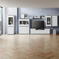 Luca Bessoni Lowboard ALASSIO - weiß Hochglanz - Matera dunkel - 204 cm -Wohnzimmer Verkäufe 1016019300 07 1600Wx1600H