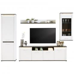 Luca Bessoni Wandboard ALASSIO - weiß Hochglanz - Matera dunkel - 156 cm -Wohnzimmer Verkäufe 1016019400 03 1600Wx1600H