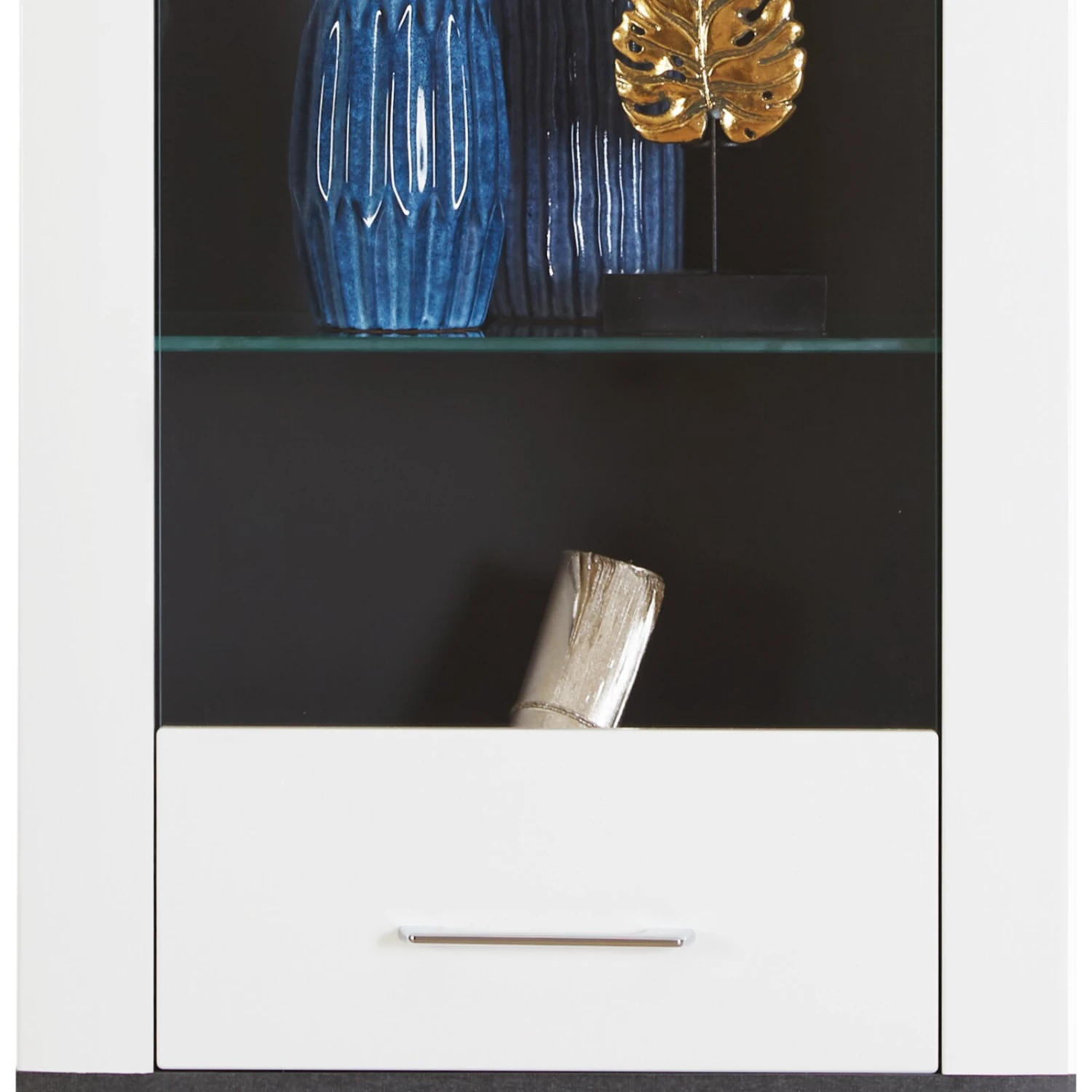 Luca Bessoni Hängevitrine ALASSIO - weiß Hochglanz - Matera dunkel - 55 cm 2 Luca Bessoni Hängevitrine ALASSIO - weiß Hochglanz - Matera dunkel - 55 cm – Bild 2