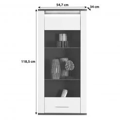 Luca Bessoni Hängevitrine ALASSIO - weiß Hochglanz - Matera dunkel - 55 cm 10 Luca Bessoni Hängevitrine ALASSIO - weiß Hochglanz - Matera dunkel - 55 cm -Wohnzimmer Verkäufe 1016019500 04 1600Wx1600H
