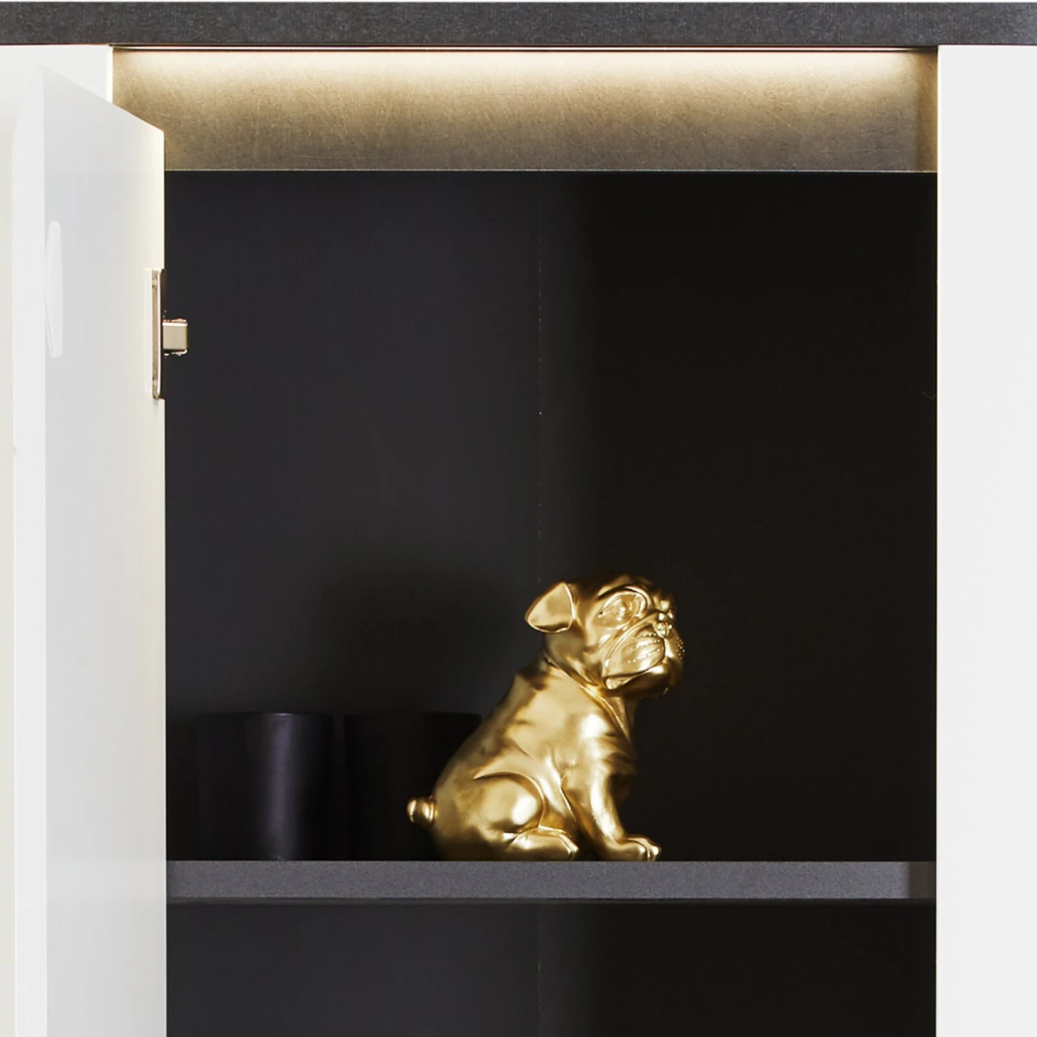 Luca Bessoni Hängeschrank ALASSIO - weiß Hochglanz - Matera dunkel - 55 cm 3 Luca Bessoni Hängeschrank ALASSIO - weiß Hochglanz - Matera dunkel - 55 cm – Bild 3