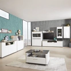 Luca Bessoni Couchtisch ALASSIO - weiß-grau - Hochglanz - 90 cm -Wohnzimmer Verkäufe 1016019700 04 1600Wx1600H