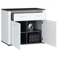 Luca Bessoni Kommode ALASSIO - weiß Hochglanz - Matera dunkel - 109 cm -Wohnzimmer Verkäufe 1016019900 02 1600Wx1600H