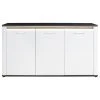 Luca Bessoni Sideboard ALASSIO - weiß Hochglanz - Matera dunkel - 156 cm