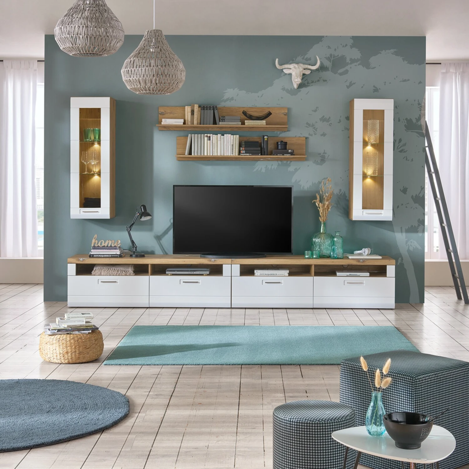 Luca Bessoni Lowboard AURIS - weiß-Flagstaff Eiche - 163 cm 6 Luca Bessoni Lowboard AURIS - weiß-Flagstaff Eiche - 163 cm – Bild 6