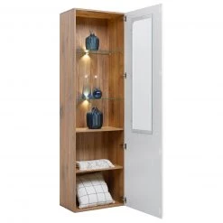 Luca Bessoni Standvitrine AURIS - weiß-Flagstaff Eiche - 60 cm -Wohnzimmer Verkäufe 1016021501 03 1600Wx1600H