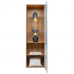 Luca Bessoni Standvitrine AURIS - weiß-Flagstaff Eiche - 60 cm -Wohnzimmer Verkäufe 1016021501 04 1600Wx1600H