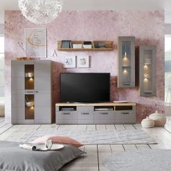 Luca Bessoni Highboardvitrine AURIS - Basalt-Flagstaff Eiche - 95 cm -Wohnzimmer Verkäufe 1016021600 05 1600Wx1600H