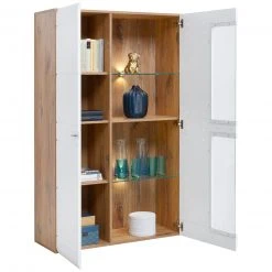 Luca Bessoni Highboardvitrine AURIS - weiß-Flagstaff Eiche - 95 cm -Wohnzimmer Verkäufe 1016021601 03 1600Wx1600H