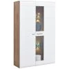 Luca Bessoni Highboardvitrine AURIS - weiß-Flagstaff Eiche - 95 cm
