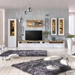 Luca Bessoni Hängevitrine AURIS - weiß-Flagstaff Eiche -Wohnzimmer Verkäufe 1016021701 07 1600Wx1600H