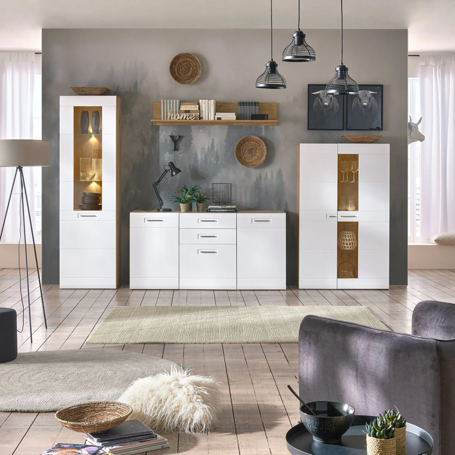 Luca Bessoni Sideboard AURIS - weiß-Flagstaff Eiche - 163 cm 9 Luca Bessoni Sideboard AURIS - weiß-Flagstaff Eiche - 163 cm – Bild 9