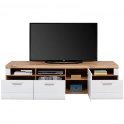 Luca Bessoni Lowboard AURIS - weiß-Flagstaff Eiche - 190 cm -Wohnzimmer Verkäufe 1016022101 04 1600Wx1600H