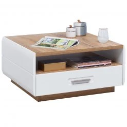 Luca Bessoni Couchtisch AURIS - weiß-Flagstaff Eiche