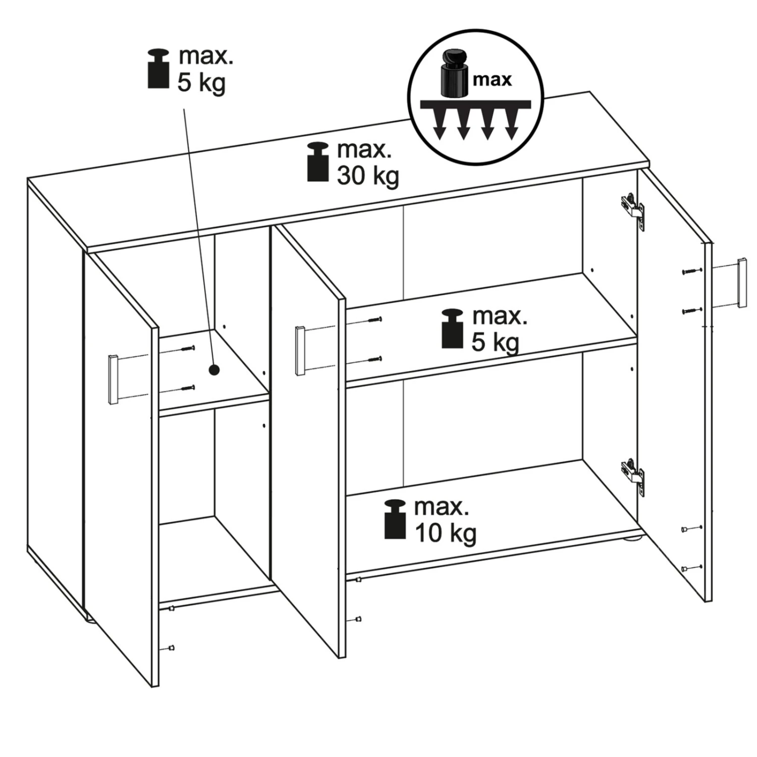 Sideboard - Sonoma Eiche - 132 cm breit 2 Sideboard - Sonoma Eiche - 132 cm breit – Bild 2