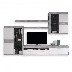 Wohnwand - Betonoptik-weiß - 300 cm - Vitrine -Wohnzimmer Verkäufe 1023001401 09 1600Wx1600H