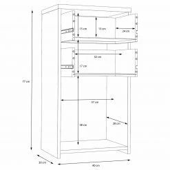 Kommode - Artisan Eiche - weiß - 40 cm breit -Wohnzimmer Verkäufe 1023003100 06 1600Wx1600H