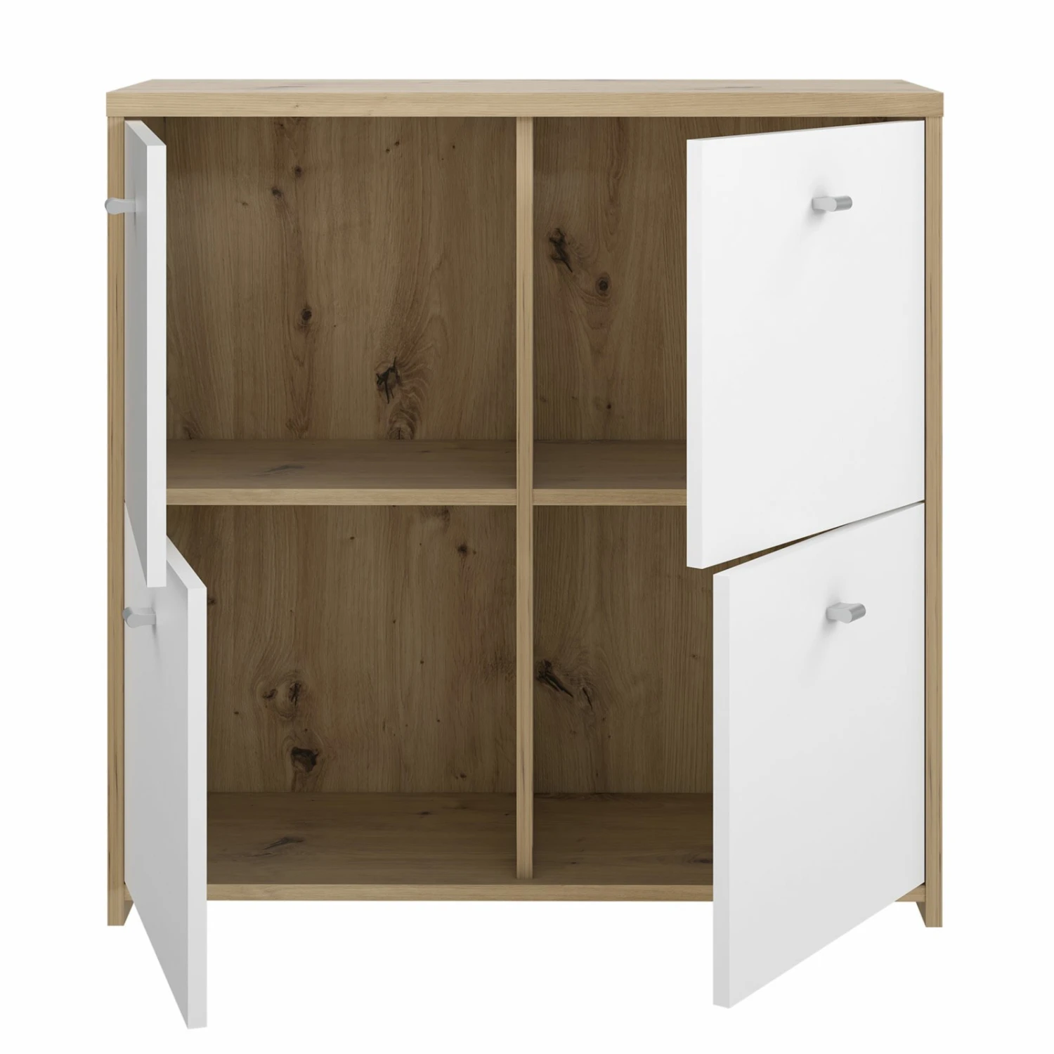 Kommode - Artisan Eiche-weiß - 77 cm breit - vier Türen 2 Kommode - Artisan Eiche-weiß - 77 cm breit - vier Türen – Bild 2