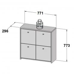 Kommode - Artisan Eiche-weiß - 77 cm breit - vier Türen 14 Kommode - Artisan Eiche-weiß - 77 cm breit - vier Türen -Wohnzimmer Verkäufe 1023003300 07 1600Wx1600H