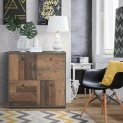 Kommode - Betonoptik - Old Wood Vintage - 77cm breit - vier Türen 13 Kommode - Betonoptik - Old Wood Vintage - 77cm breit - vier Türen -Wohnzimmer Verkäufe 1023003301 05 1600Wx1600H