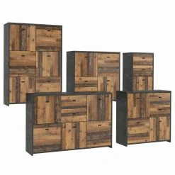 Kommode - Betonoptik-Old Wood Vintage - 77 cm breit - drei Türen zwei Schubkästen -Wohnzimmer Verkäufe 1023003701 07 1600Wx1600H