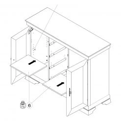 Sideboard - Schneeeiche - 121 cm breit -Wohnzimmer Verkäufe 1023004200 04 1600Wx1600H