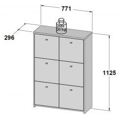 Kommode - Artisan Eiche-weiß - 77 cm breit - 6 Türen -Wohnzimmer Verkäufe 1023004900 08 1600Wx1600H