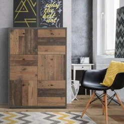 Kommode - Betonoptik-Old Wood Vintage - 77 cm breit - 6 Türen -Wohnzimmer Verkäufe 1023004901 05 1600Wx1600H